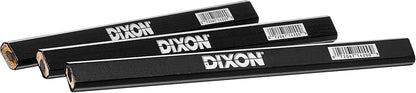 Dixon 14206 Medium, Black and Silver Carpenter Pencils, 6-Pack